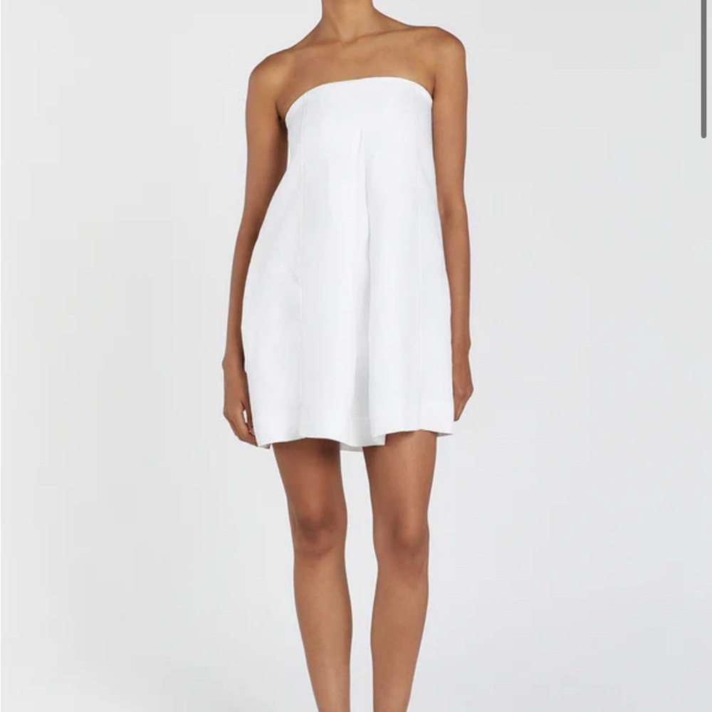 DISSH White Strapless linen Mini Dress